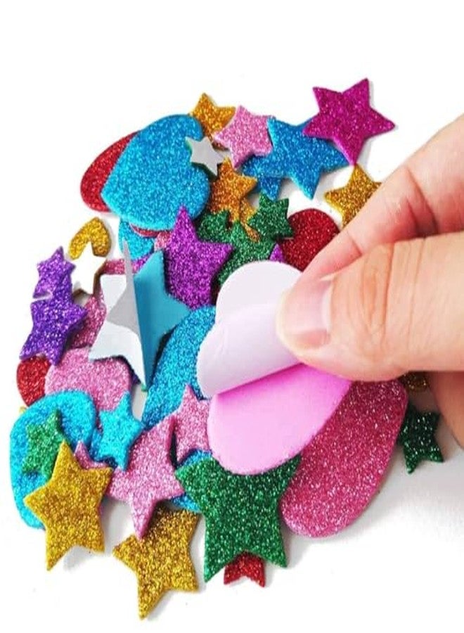 Eclet Glitter Foam Self Adhesive Smile Stickers for Art and Craft (Multicolour; Medium) - Image 2